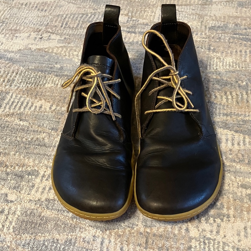 Vivo Barefoot Gobi Brown Leather Boots with Tan Soles